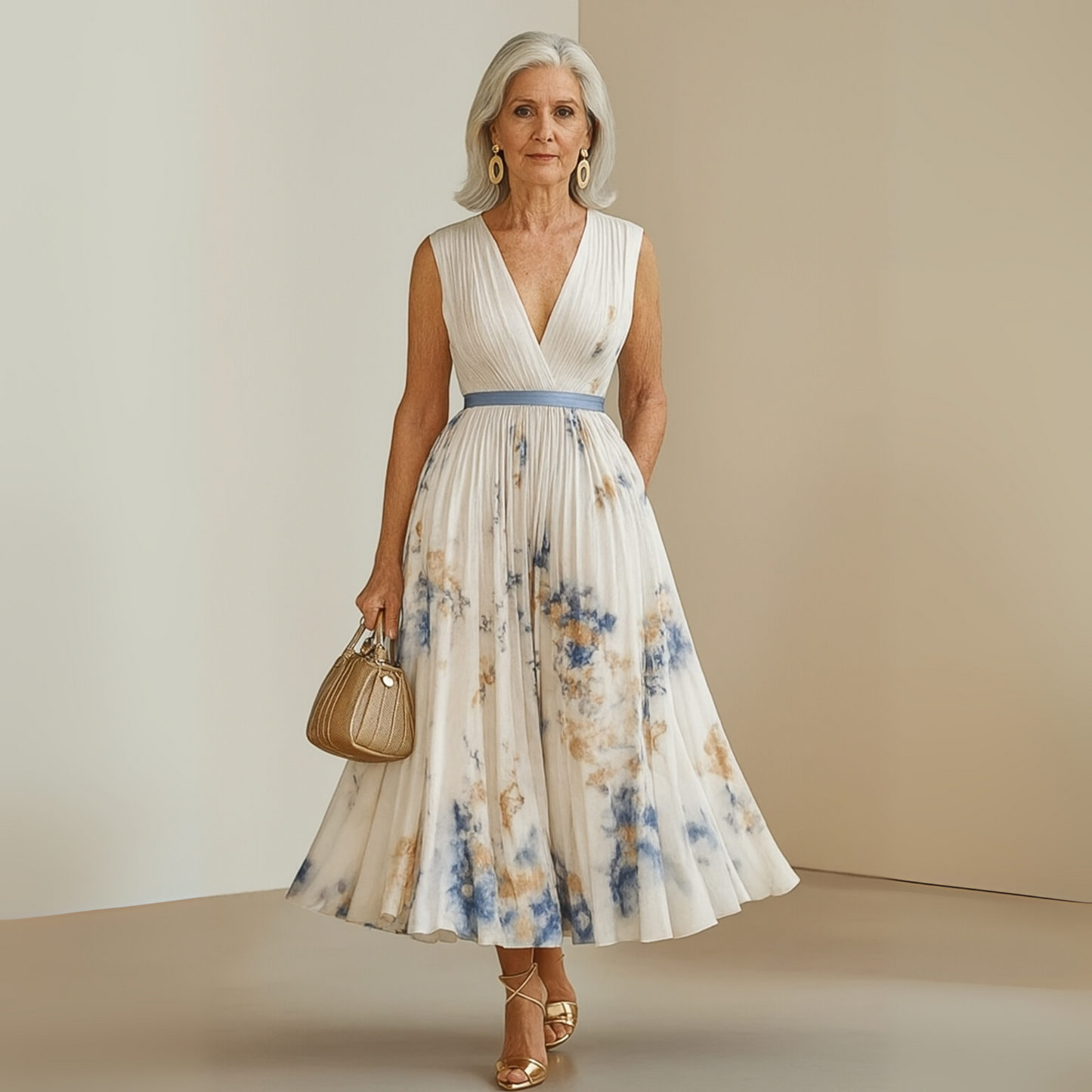Vestido Maxi Mujer Sin Mangas Fluido Veraniego