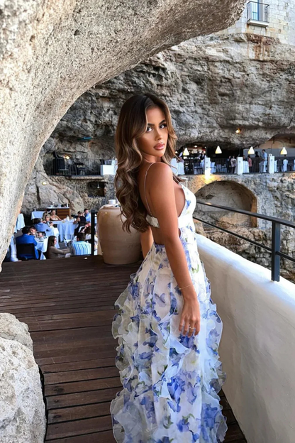 Vestido mujer verano tirantes finos falda en capas