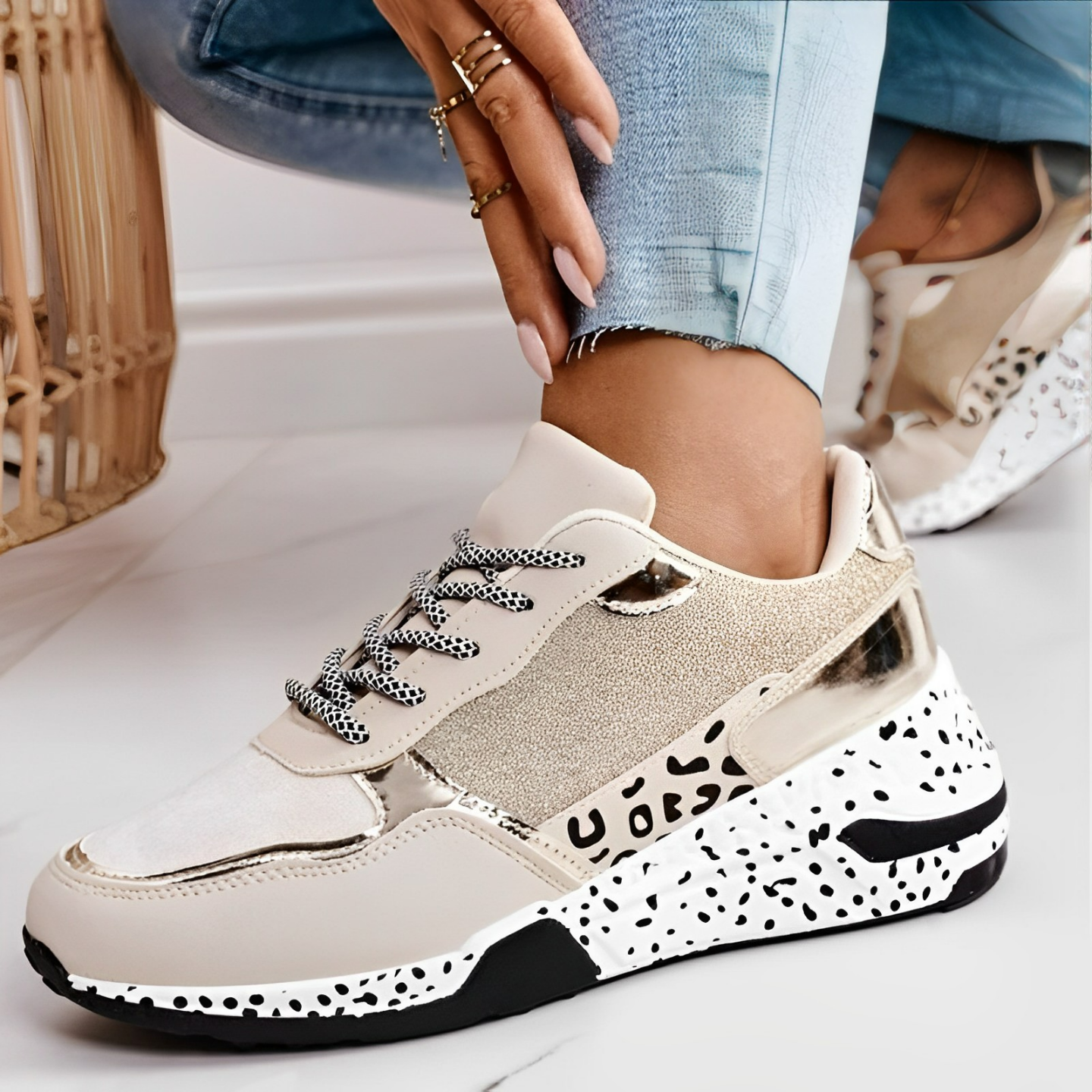 Zapatillas ortopédicas mujer con cordones suela gruesa