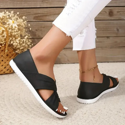 Sandalias Mujer de Cuero Diseño de Nudos Comodas Verano
