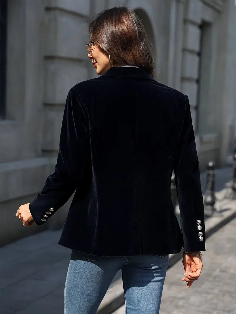 Blazer Mujer de Terciopelo Elegante Corte Clásico