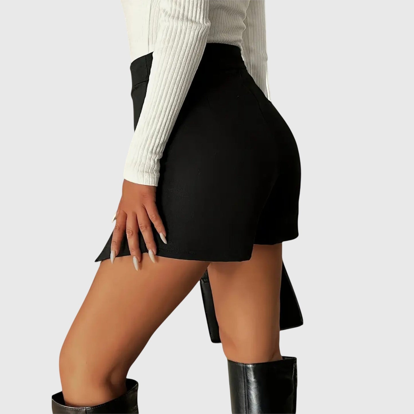 Falda Tubo Mujer Talle Alto Abertura Frontal
