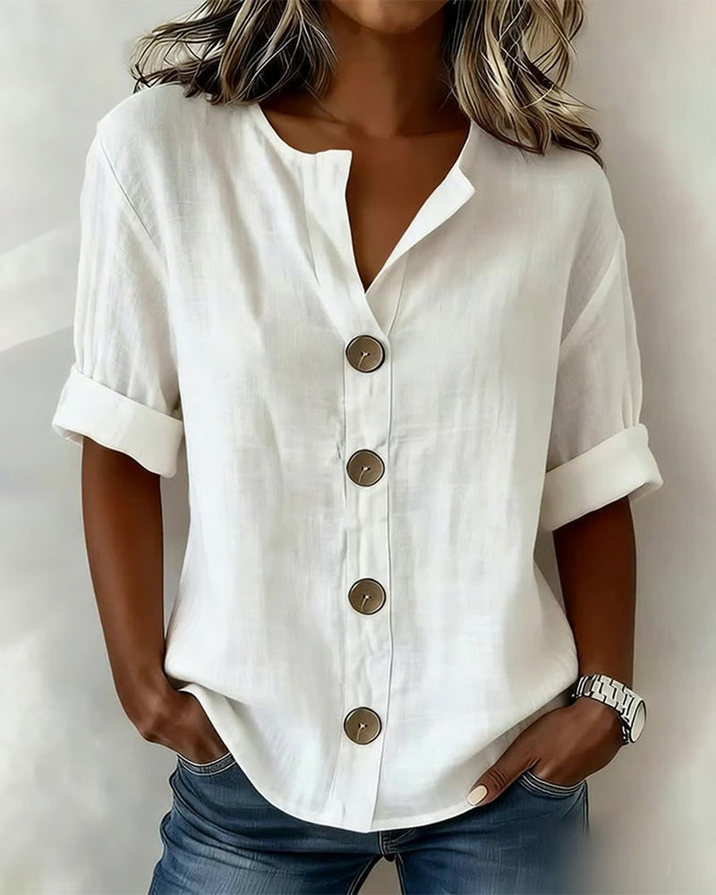 Blusa Mujer Algodón Botones Corte Suelto Comoda - Mavetta