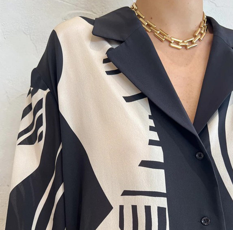 Conjunto Mujer Dos Piezas Camisa Manga Larga Botones y Pantalón