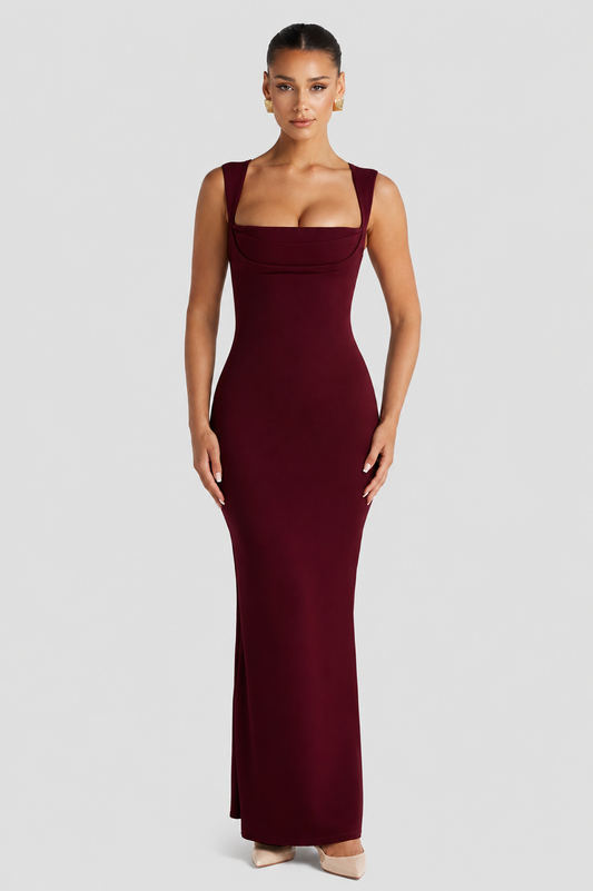 Vestido largo Mujer Moldeador Escote cuadrado - Mavetta