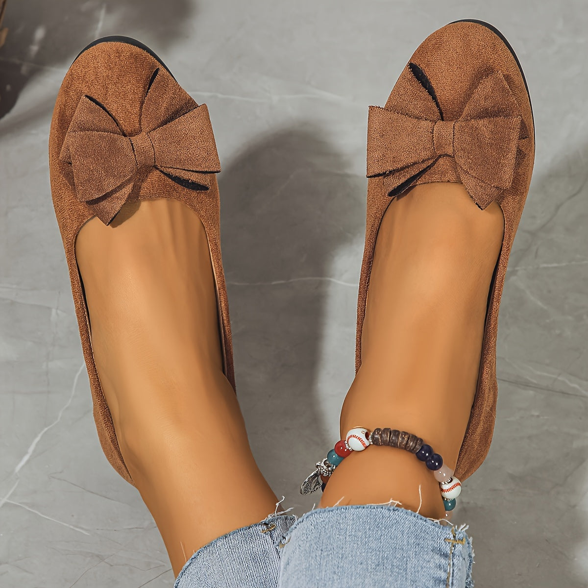 Zapatos planos mujer ortopédicos con lazo plantilla ergonómica