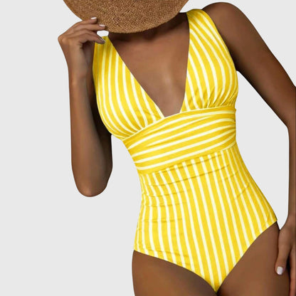 Bañador Mujer una Pieza Escote Cuadrado Relleno Estilo Retro