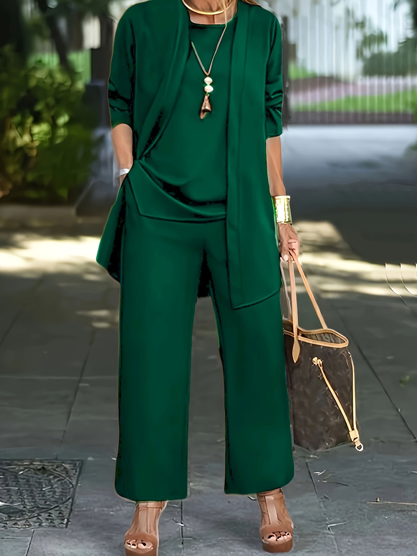 Conjunto Mujer de Tres Piezas Blazer y Pantalón