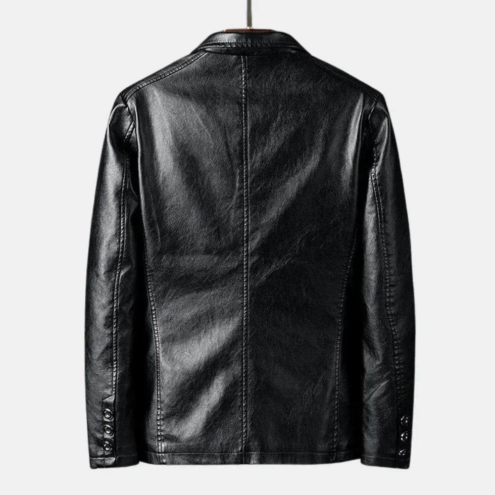 Chaqueta Hombre de Piel Estilo Retro Ajuste Clásico