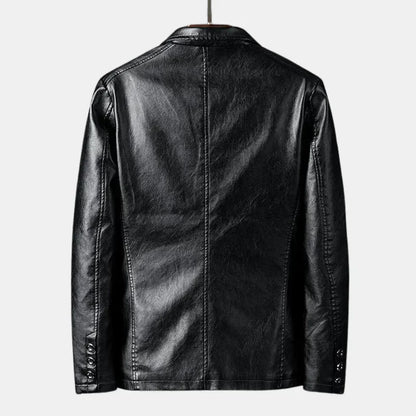 Chaqueta Hombre de Piel Estilo Retro Ajuste Clásico