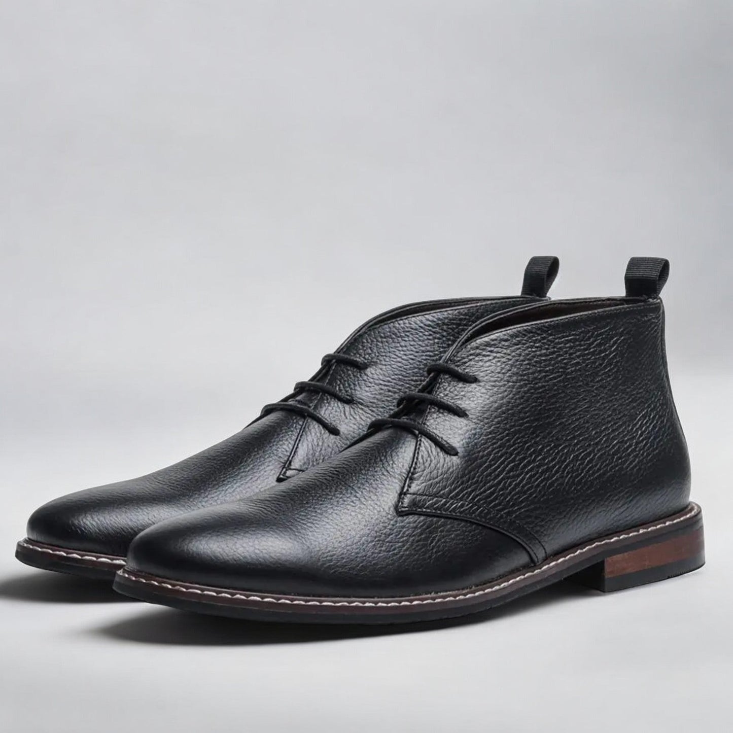 Botines Chukka Hombre Cuero Cordones Casual Elegante