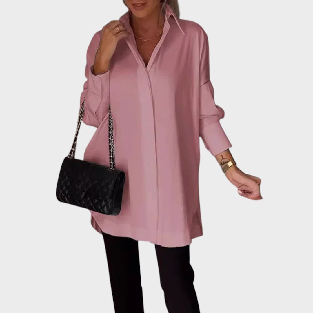 Camisa Mujer Algodón Oversize Cuello Clásico Ligera