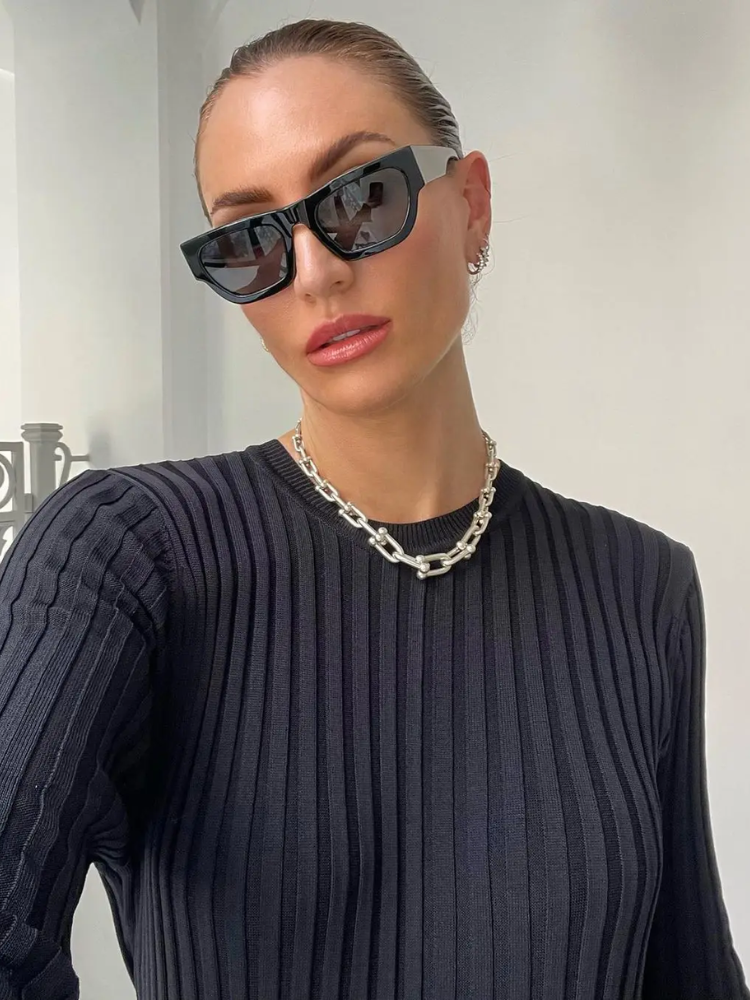 Vestido largo mujer de plumeti tejido elástico ajustado plisado