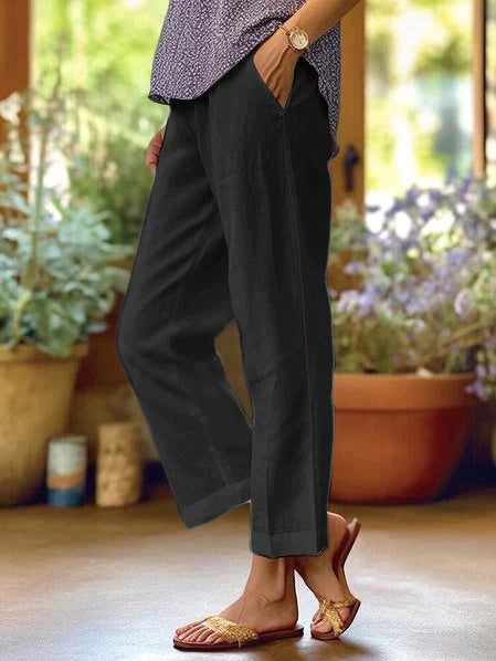 Pantalones rectos mujer de tejido suave cómodos