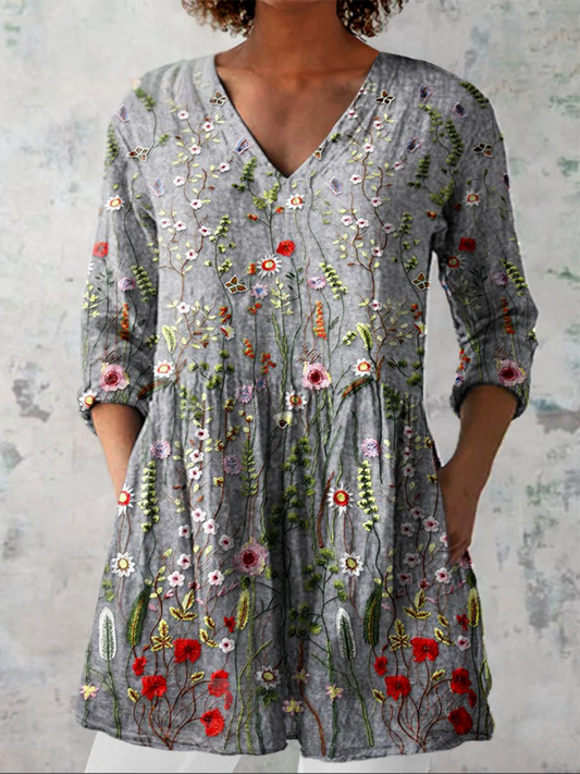 Blusa Mujer Larga Cuello en V - Mavetta