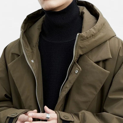 Chaqueta Hombre Larga Impermeable Invierno