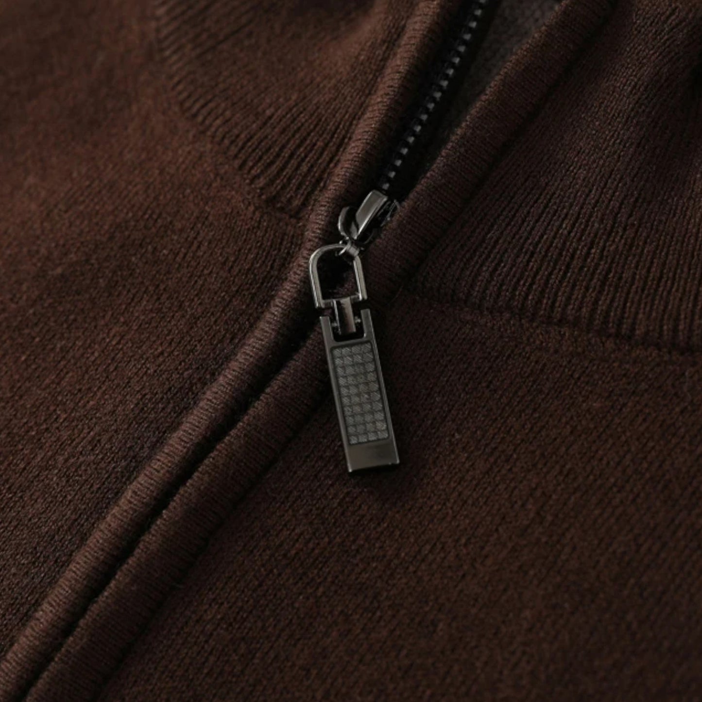 Suéter Hombre Lana Merino Media Cremallera Cuello Semi Alto