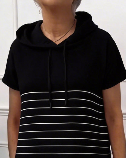Vestido Casual Mujer Algodón Capucha Ajuste Cómodo