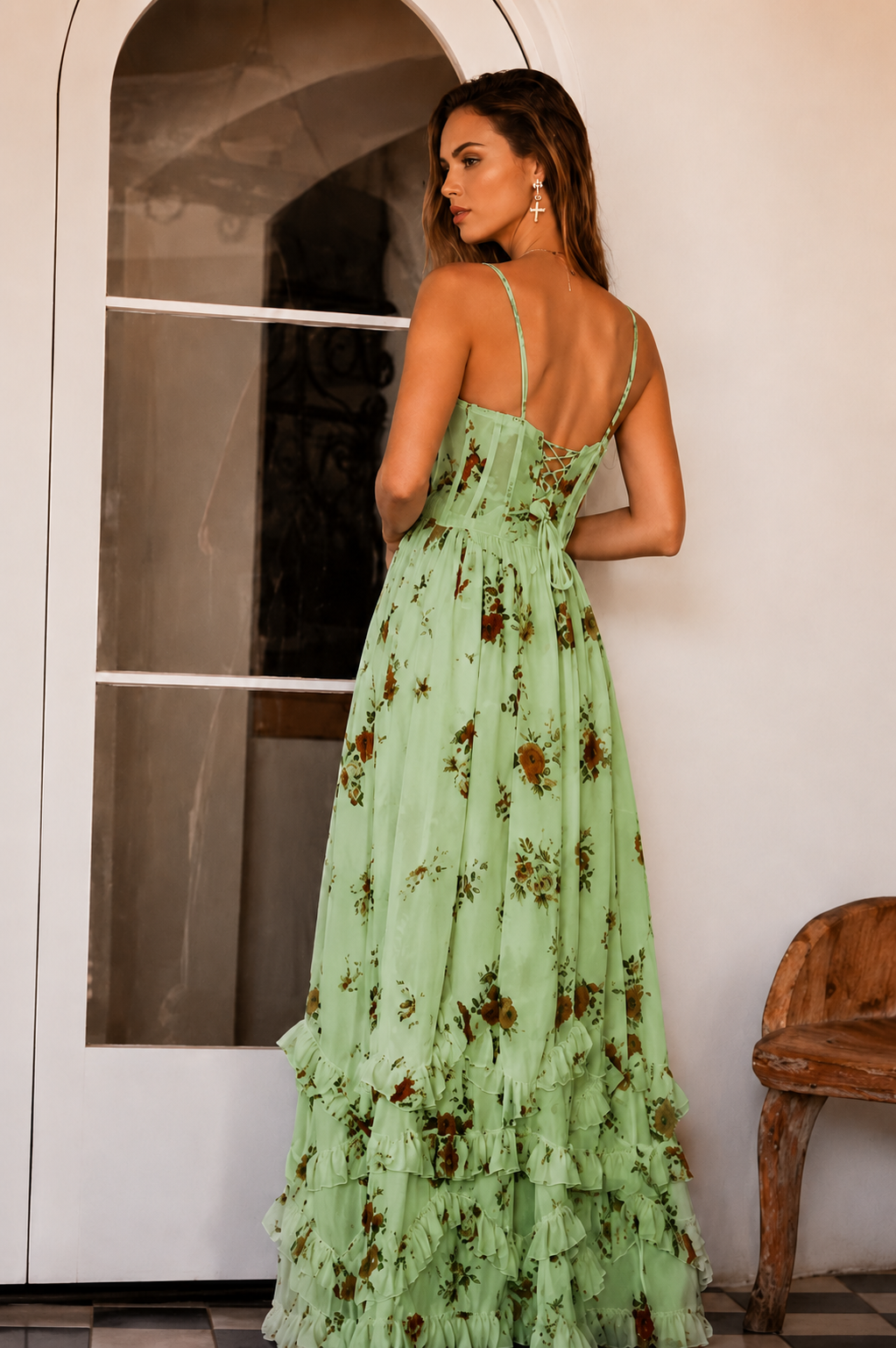 Vestido Mujer Floral Romántico Ajuste Suelto