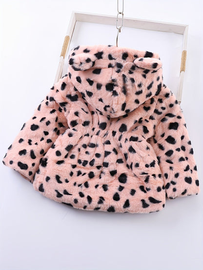 Chaqueta Forro Polar Niña con Capucha Estampado Animal