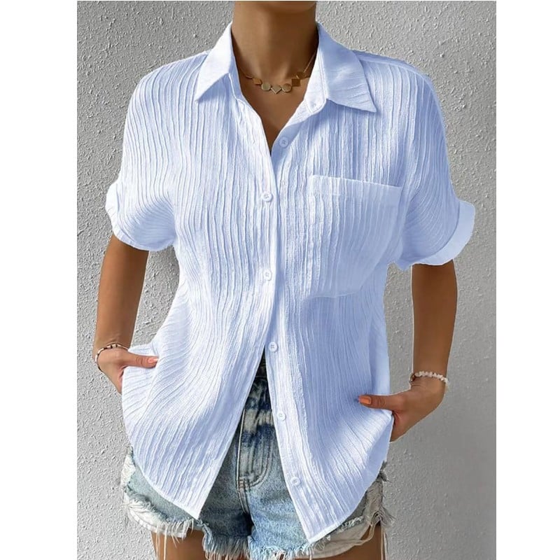 Camisa mujer ligera de algodón manga larga casual