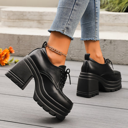 Zapatos Plataforma Mujer Tacón Ancho Diseño Chunky