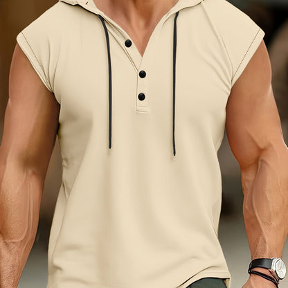Camisa sin mangas hombre tejido transpirable con capucha