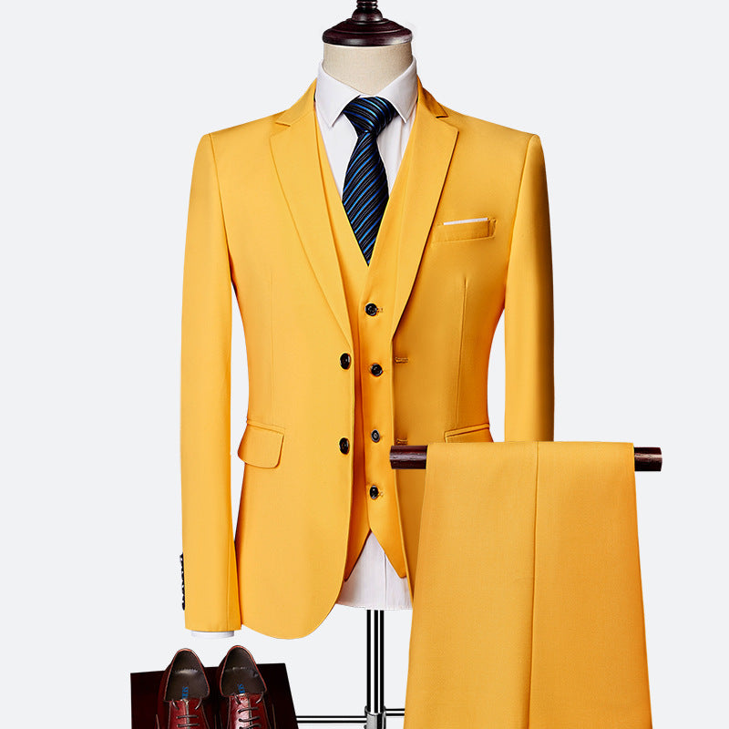 Traje Hombre Tres Piezas Clásico Ajuste Regular