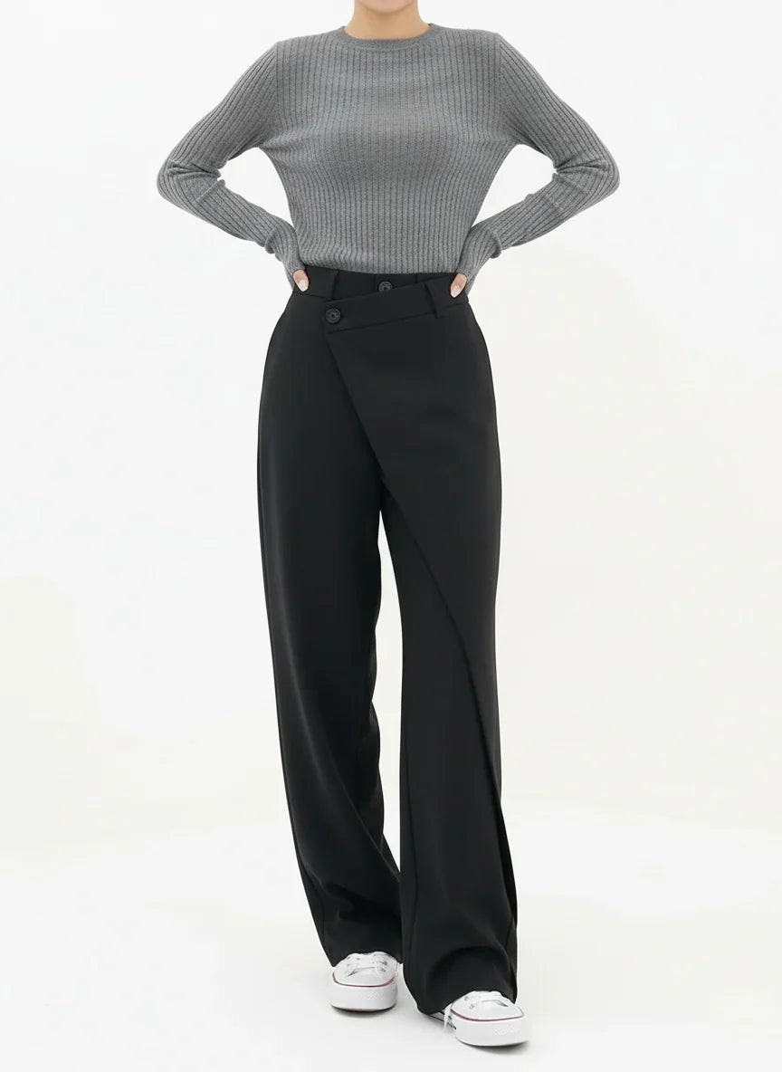 Pantalones Mujer Anchos Capas Asimétricos - Mavetta