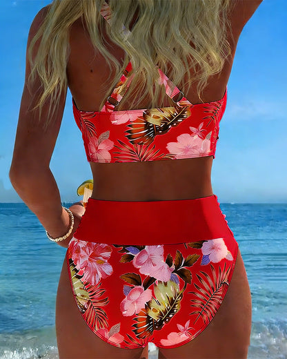 Bikini Mujer con Estampado Floral y Abertura