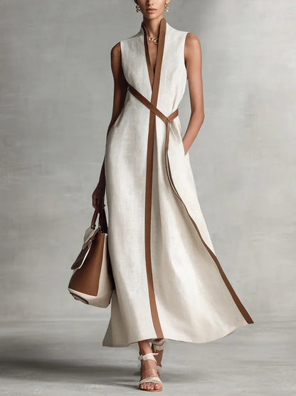 Vestido largo mujer cruzado ajustado - Mavetta