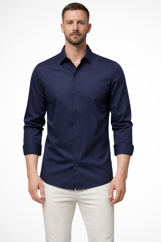Camisa Hombre Casual Algodón Manga Larga Botones - Mavetta