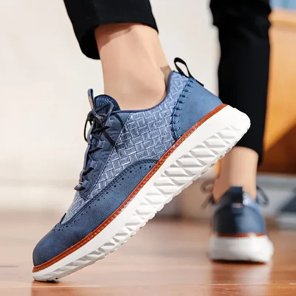 Zapatos Brogue Hombre Cuero Sintético Suela Gruesa Cordones