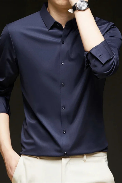Camisa Hombre Casual Algodón Manga Larga Botones