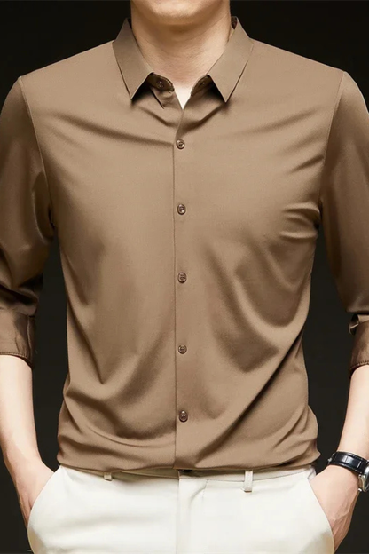 Camisa Hombre Casual Algodón Manga Larga Botones