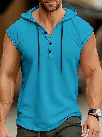 Camisa sin mangas hombre tejido transpirable con capucha