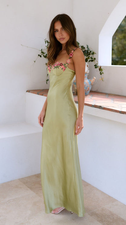 Vestido maxi mujer de tirantes y estampado floral