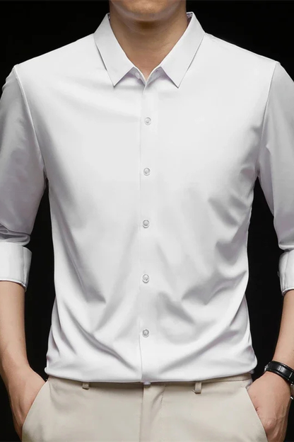 Camisa Hombre Casual Algodón Manga Larga Botones