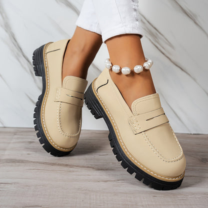 Mocasines Mujer Diseño Retro Suela Gruesa Comodos