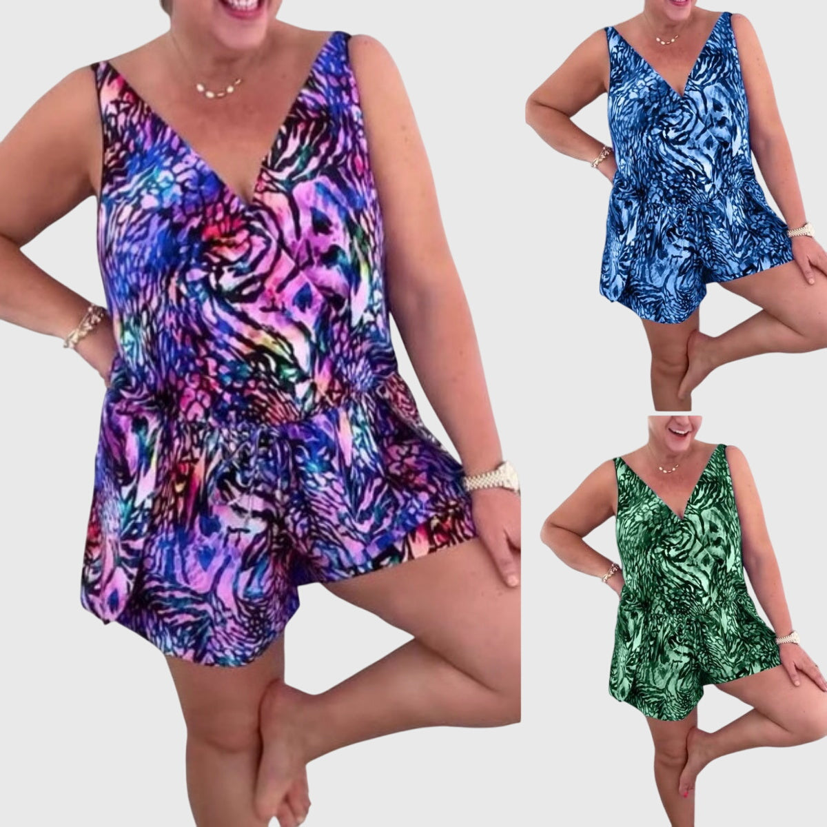Vestido de baño mujer Escote en V Diseño fluido