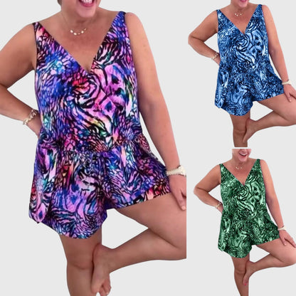 Vestido de baño mujer Escote en V Diseño fluido