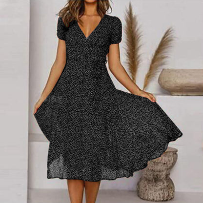 Vestido Mujer línea A Escote en V Bajo Oscilante
