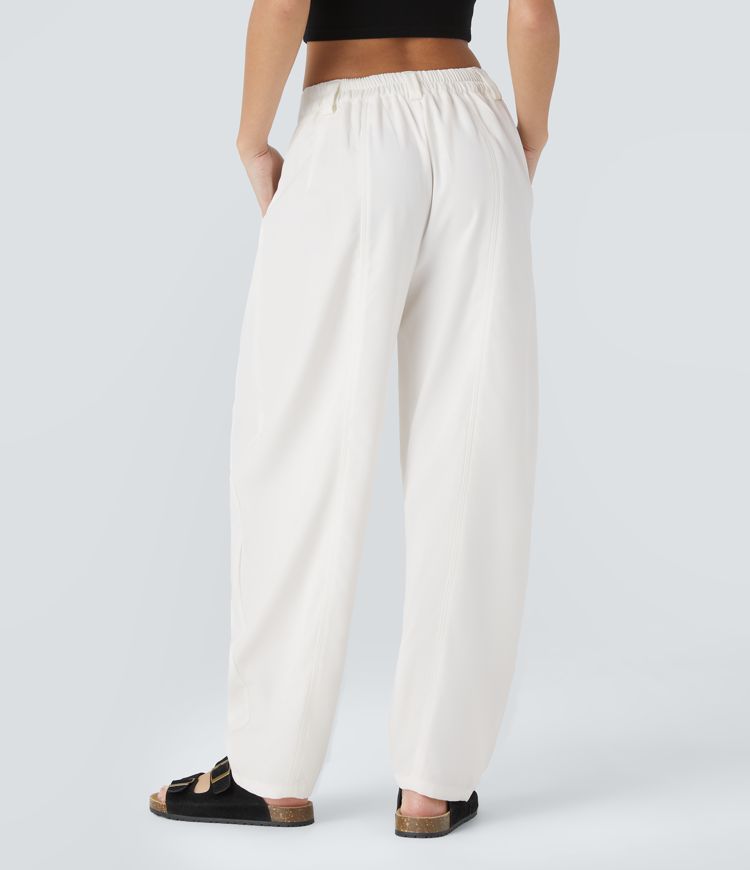 Pantalón Mujer Algodón Cintura Alta Corte Holgado