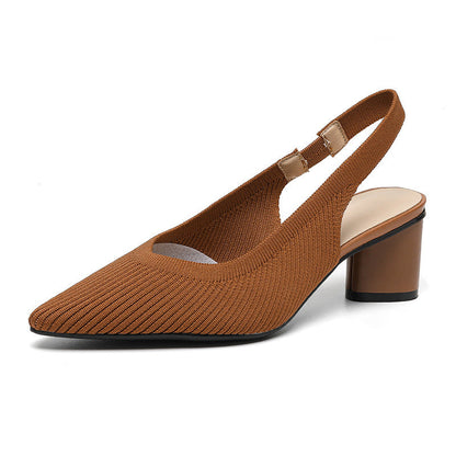 Tacones Mujer con Puntera Fina y Tira Trasera Ajustable