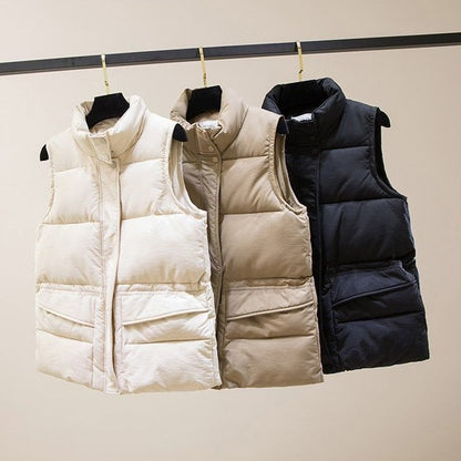 Chaleco mujer sin mangas con cremallera y bolsillos invierno