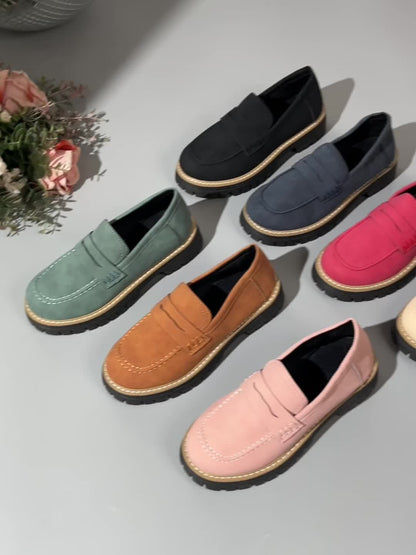 Mocasines Mujer Diseño Retro Suela Gruesa Comodos