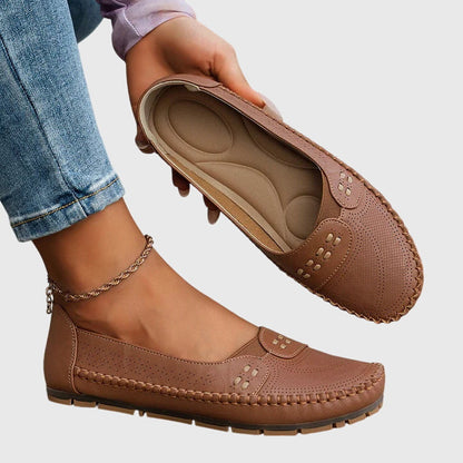 Mocasines Mujer Sintético Perforado Sin Cordones Casual