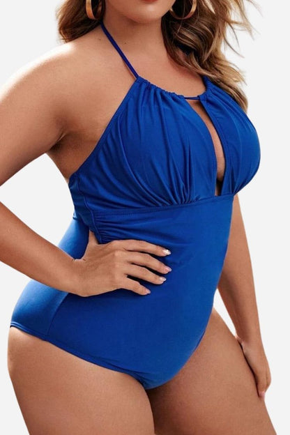Bañador Mujer Una Pieza Escote Fruncido Abertura Frontal