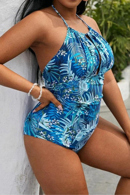 Bañador Mujer Una Pieza Escote Fruncido Abertura Frontal