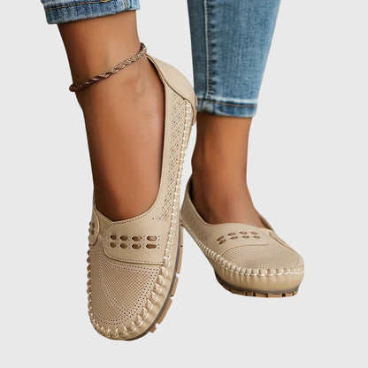 Mocasines Mujer Sintético Perforado Sin Cordones Casual